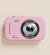 Digital Camera, Pink 48MP 4K Compact Digital Camera with Auto Focus, Point and Shoot Camera