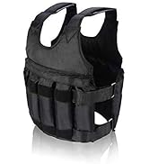 GOTOTOP Adjustable Weighted Vest, 44lbs/110lbs Weighted Vest Jacket Men Cross-fit Training Exerci...