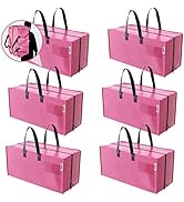 WORKPRO 6 Pack Extra Large Moving Bags with Zippers &amp; Carrying Handles Backpack Straps, Heavy-Dut...
