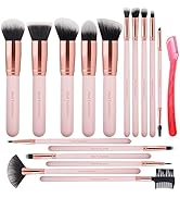 Real Perfection Makeup Brush Set 16 Pcs with 1 Eyebrow Razor Premium Synthetic Foundation Powder ...