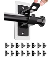 16PCS No Drill Curtain Rod Bracket, Self Adhesive Curtain Rod Holders, No Hole, Multipurpose Nail...