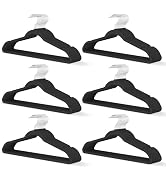 MLKJHHI Black Velvet Hangers 60 Pack, Slim Space Saving Suit Hangers for Closet Organizer, Rotati...