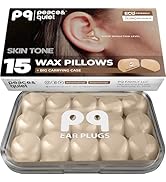 Peace&amp;Quiet PQ Silicone Ear Plugs for Sleeping - 15 Wax Earplugs for Sleep and Swimming Ear Plugs...