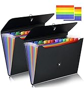 Cesil 2Pcs Accordian File Organizer Expanding File Folder, 13 Pockets File Holder Organizer, A4 L...
