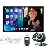 OTTOCAST Cabin Care Adapter 2026,2-in-1 Baby Car Camera &amp; Wireless CarPlay Adapter-No Extra Scree...