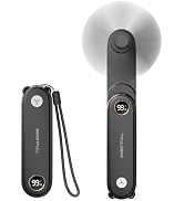 SWEETFULL Portable Handheld Mini Fan with LED Display, 3-in-1 Personal Foldable USB Rechargeable ...