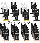 AMZWEI 28PCS Oscillating Saw Blades, Professional Universal Titanium Multitool Blades for Wood Me...