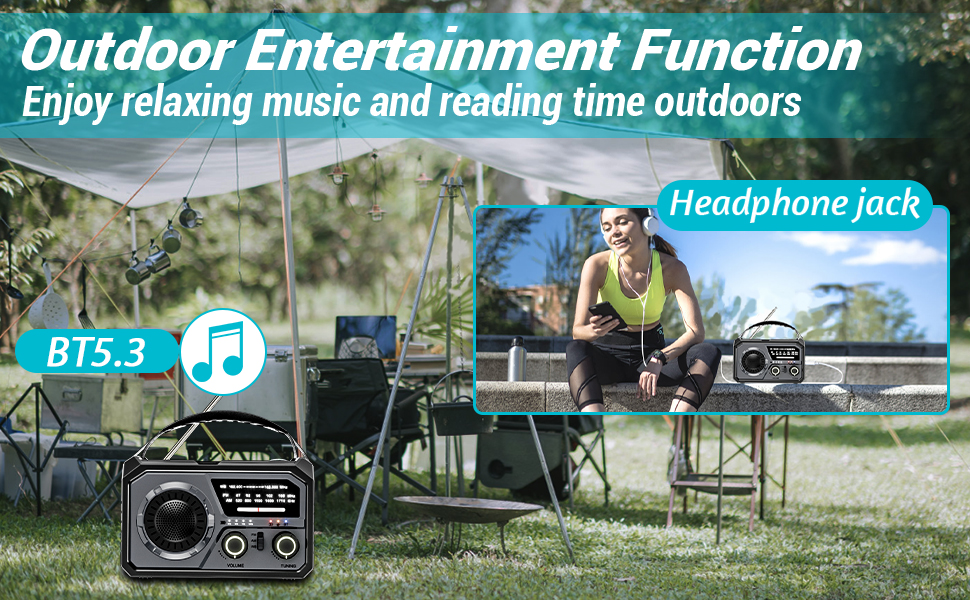 16000mah Emergency Weather Radio Hand Crank Solar Radio Battery Powered Portable Am/Fm/Wb NOAA 