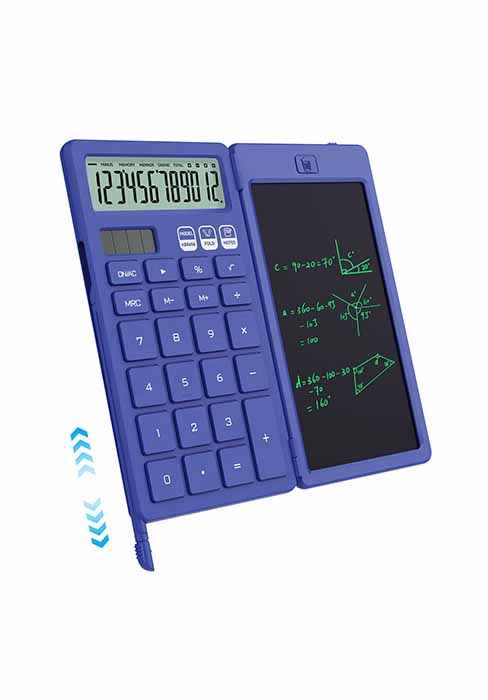 basic calculator notepad blue