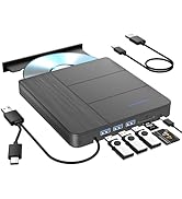 TYYWGD 7 in 1 External Blu-ray Drive,Support 100G Disc R/W BD DVD CD Player,Portable Burner USB3....