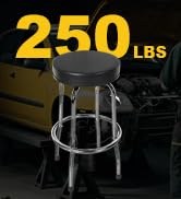 YELLOW JACKET Swivel Bar Stool Padded Seat, Modern Counter Stools with Footrest, 360° Swivel