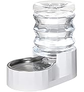 RIZZARI Automatic Pet Waterer, 100% BPA-Free, 4.6L Gravity Stainless Steel Water Dispenser, Large...