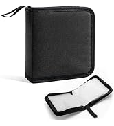 Fkewp Car CD Case, 40 Capacity CD Storage Binder Wallet Zipper Protective Case, Portable Automoti...