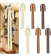 6PCS Large Velvet Bows for Christmas Tree 23.6 x 15.8In Rustic Velvet Staircase Wreath Bows Vinta...