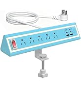 NYYTGE Desk Clamp Power Strip with Nightlight, 40W Fast Charging, 10FT Extension Cord, 4x20W USB-...