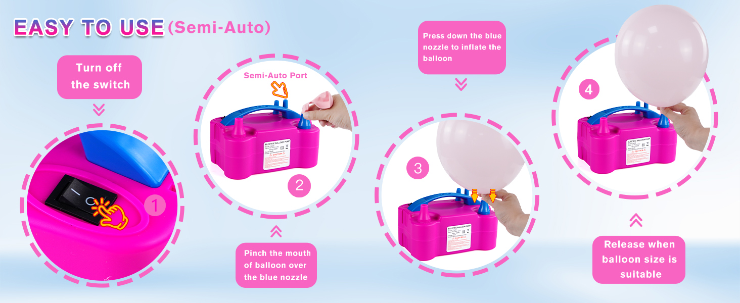 Electric Balloon Pump, Portable Electric Balloon Blower Machine Balloon Air Pump