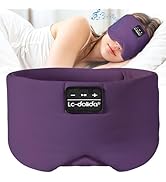 LC-dolida Sleep Mask with Bluetooth Headphones, Ice Silk Sleep Mask with Bluetooth 5.4, Total Bla...
