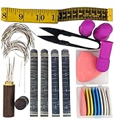 Embroidery Kit | THIK-Grip Thimble [3 Sizes] | Curved Needles (50) | Ruler (1) | Hemming Clips (4...