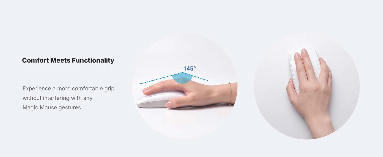 Ergonomic grip retaining Magic Mouse touch control