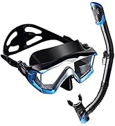 Adult Pano 3 Window Scuba Diving Mask, Tempered Glass Snorkel Mask Anti-Fog Swim Mask No Leakage ...