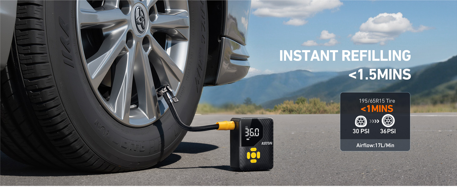 portable tire inflator for car
