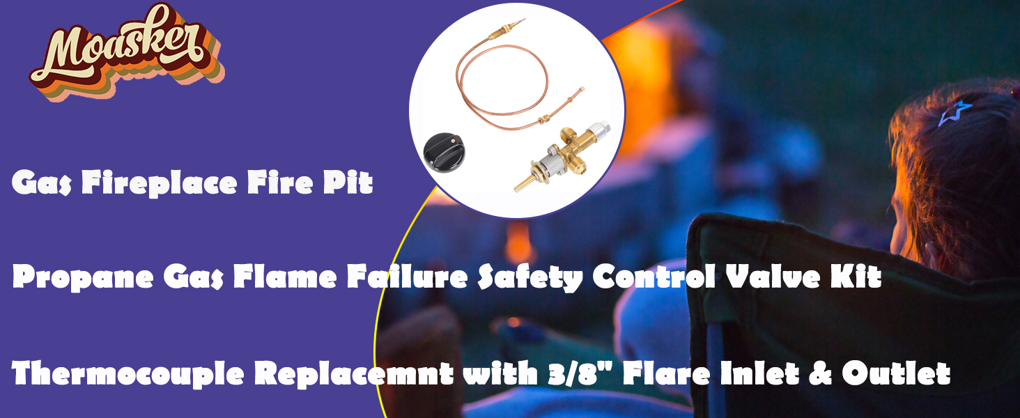 Gas Fireplace Fire Pit Flame Failure Safety Control Valve Kit