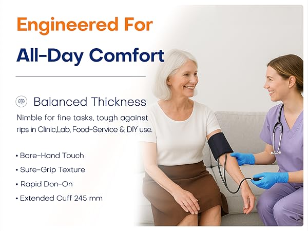 Supmedic gloves engineered for all day comfort with balanced thickness