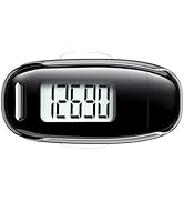 3D Pedometer for Walking, Simple Walking Step Counter with Removable Clip and Strap, USB Recharge...