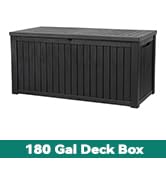 YITAHOME 180 Gallon Large Outdoor Storage XL Deck Box w/Divider for Patio Furniture,Outdoor Cushi...