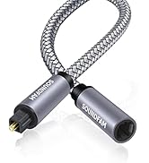 Optical Extension Cable 3ft/1M,SOUNDFAM Optical Audio Cable Male to Female Toslink Optical Cable ...