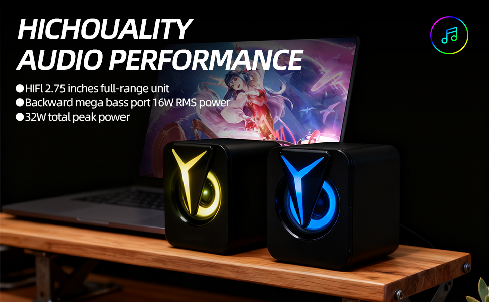 RGB Computer Speakers with Bluetooth 5.0