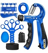 TADAKAZU Grip Strength Trainer Kit (5 Pack) Hand Grip Strengthener, Finger Exerciser,Hand Extensi...