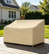 SunPatio Outdoor Sofa Cover 60 Inch, Heavy Duty Bench Covers, Patio Furniture Cover with Waterpro...