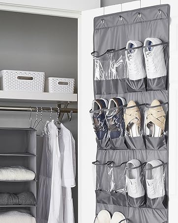 Closet Hanging Shoes Sneakers Baskets Clothing Jackets Coats Heels Flats Dress Suit Tuxedo Tie Scarf