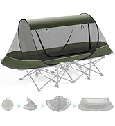 Pop-Up Mosquito Tent for Camping, 1 Person Bug Net Cot Tent, 3s Automatic Setup Screen Net for Ad...
