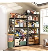 DurayLoly Metaling Shelving 5 Tier Shelf Organizer,with Holes,Storage Shelves Heavy Duty Garage S...