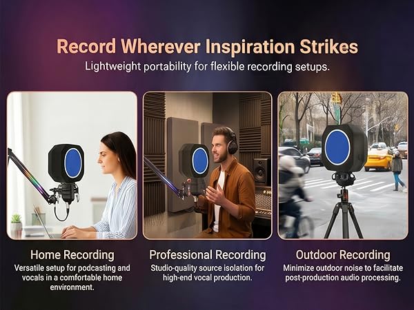 portable microphone isolation shield