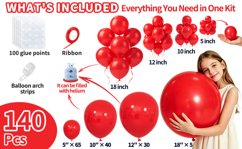 red balloon arch kit