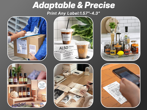 Adaptable &amp; Precise: Print Any Label:1.57”-4.3”