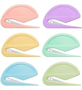 6 Pack Macarons Envelope Opener - Letter Opener Envelope Slitter with Safety Concealed Sharp Blad...