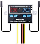 KT99 Temperature Controller 120V 10A Digital Thermostat Regulator Switch Dual 1.5m Waterproof Pro...