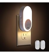 Dawnrise Night Lights Plug Into Wall, Dusk to Dawn Sensor Night Light with Power Outlet, CCT 2200...