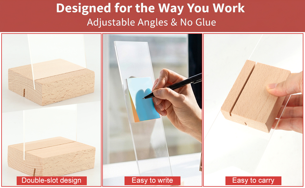 wooden base sticky note holder