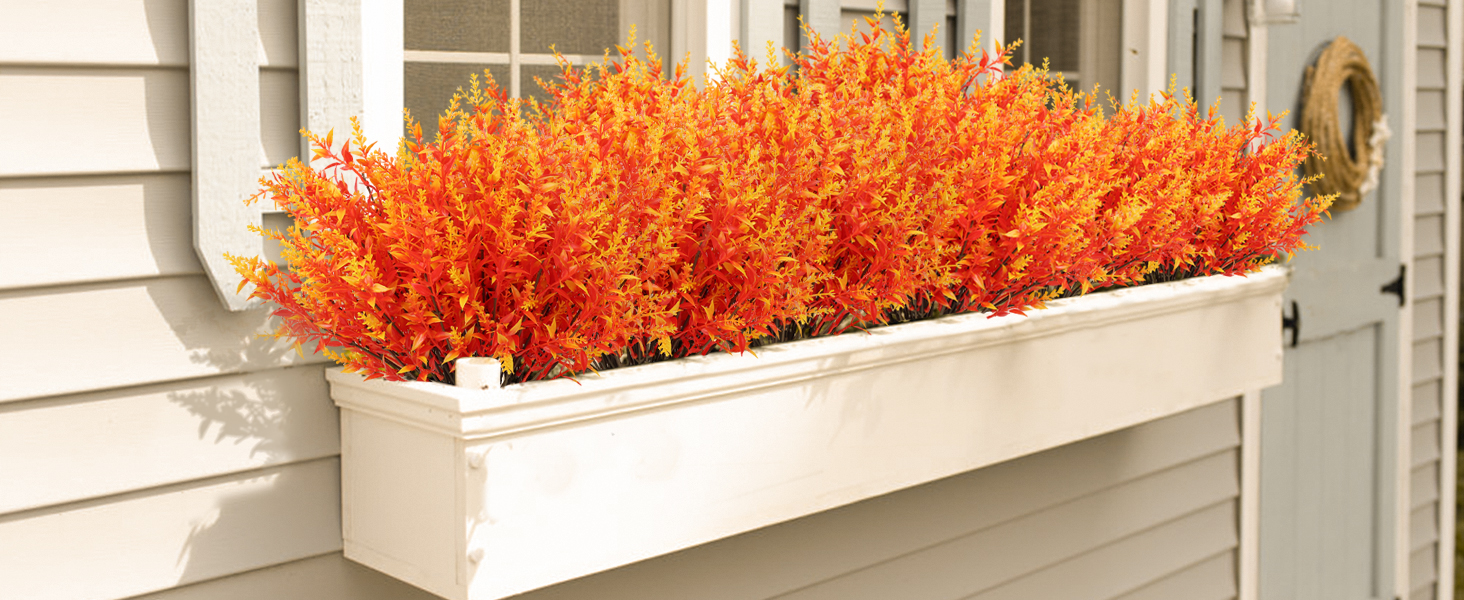 Artificial Flowers Outdoor UV Resistant Fake Flowers No Fade Faux Plants Garden Porch Window Box