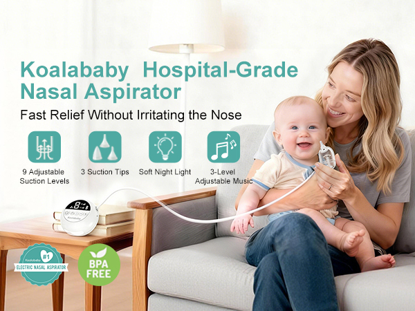 nasal aspirator gently clearing nose during daily care