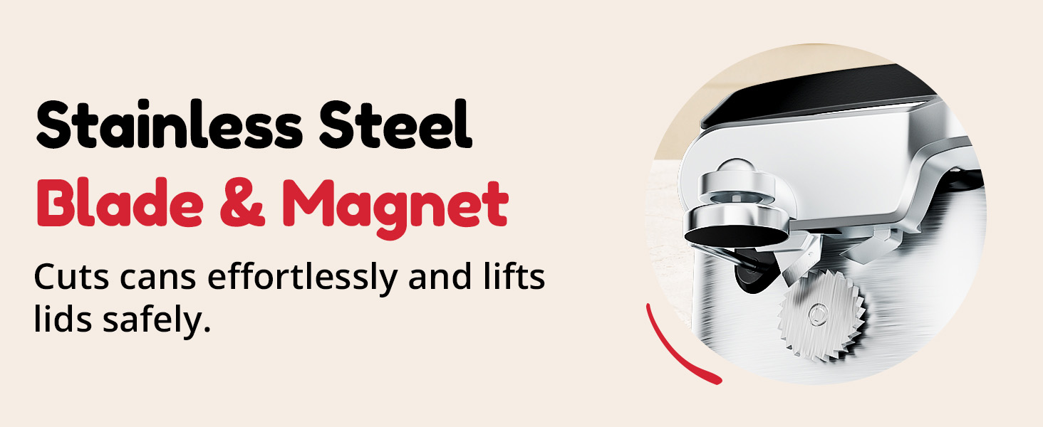 NK-0683 Stainless steel blade with magnet, labor-saving &amp;amp; safe can opening