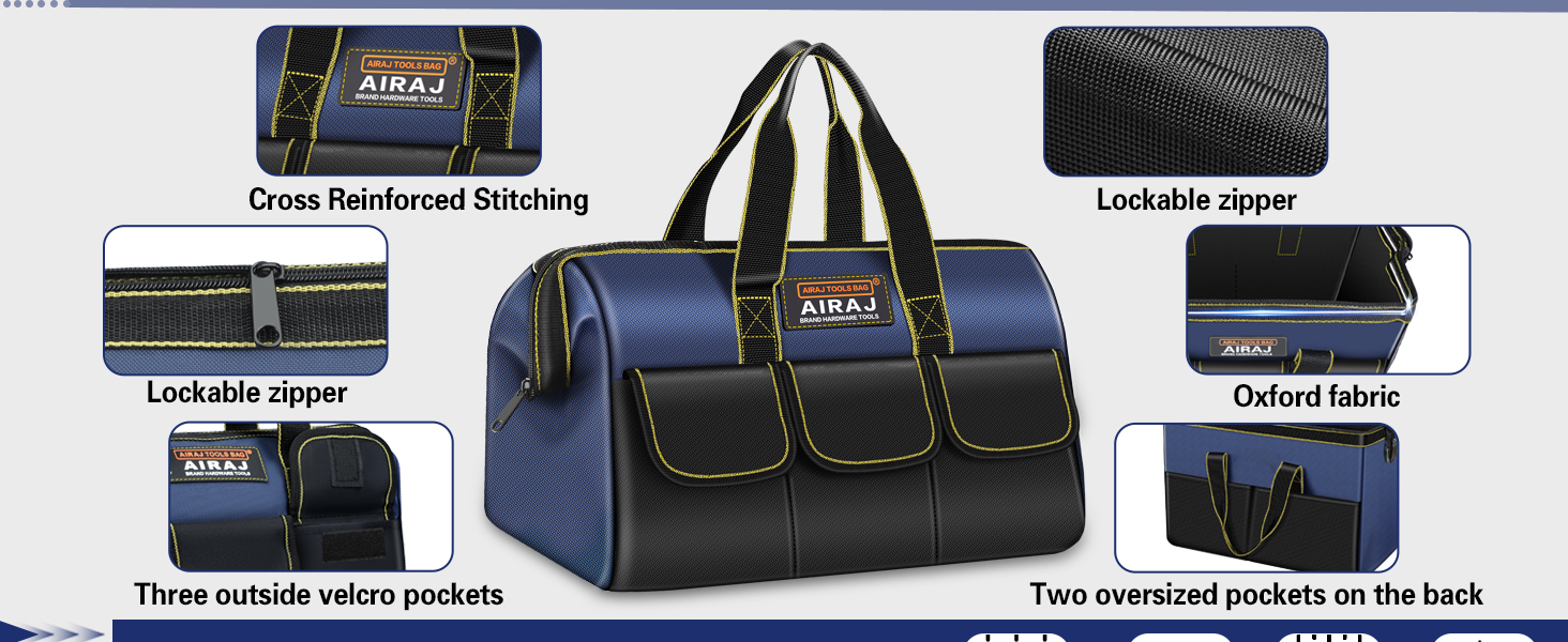 tool bag,tool bag organizer,tool bags for men,tool storage bag,wide mouth tool bag,14 inch tool bag