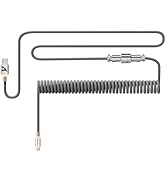 ATTACK SHARK C01 RGB Backlit Custom Coiled USB C to A Cable for Mechanical Keyboard,Double-Sleeve...