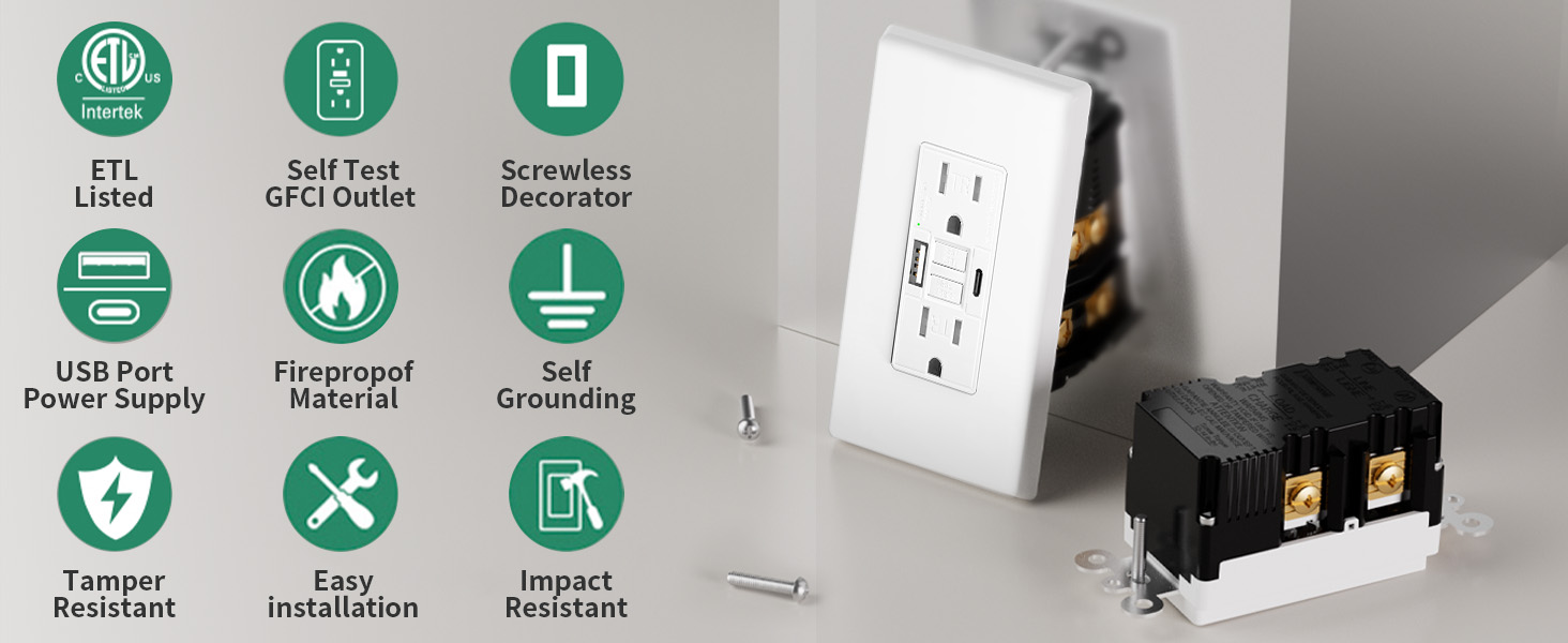GFCI Outlet with USB