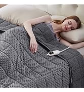 Wellfeel Heated Weighted Blanket for Adults, Soft Electric Throw Blanket 48''x72'' 15LBS Fast Hea...